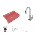 Ver imagem 2 de Kit Cuba XRT55 Torneira Luxo 1195 Metal Válvula Click 1 1/2 Polegada Sifão PVC Flexível Compace