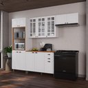 Ver imagem 1 de Armário de Cozinha Modulada Compacta Fidelitá Nara 100% MDF 4 Peças 270cm 12 Portas 2 Gavetas com