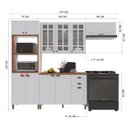 Ver imagem 4 de Armário de Cozinha Modulada Compacta Fidelitá Nara 100% MDF 4 Peças 270cm 12 Portas 2 Gavetas com