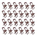Ver imagem 2 de Kit 6 Jogos de Mesa com 4 Cadeiras de Madeira Dobravel 70x70 Ideal para Bar e Restaurante - Imbuia