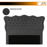 Kit Cabeceira Uzziel King Size Veludo Preto Estofada 1,95m + Recamier Cs Cabeceiras - 5