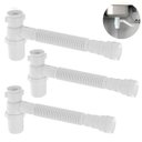 Ver imagem 1 de Sifão Sanfonado com Copo 49cm Branco | Astra | Kit C/ 3 Un