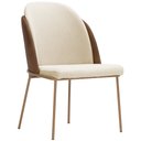 Ver imagem 1 de Cadeira de Jantar Mila Aço Ouro.f Corano Marrom/linho Bege - Nexta Casa