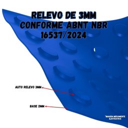 16 Pçs Piso Tátil Pvc Anlik Solucoes Alerta ou Direcional:azul Alerta/25x25 - 3