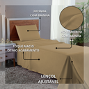 Ver imagem 5 de Kit Jogo de Cama 400 Fios Solteiro 3 Peças Hotel Pousada Tecido Acetinado:avela