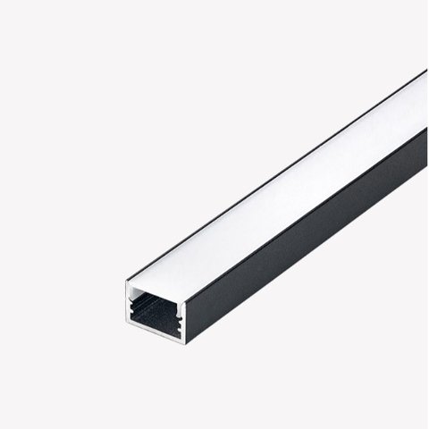 Perfil de Sobrepor Slim 2 Metros 200x1,5x1cm Alumínio Preto Opus Led
