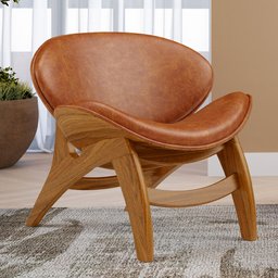 Poltrona Decorativa Orgânica Sala Living Kadosh L02 Couríssimo Camel - Lyam Decor - 2