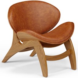 Poltrona Decorativa Orgânica Sala Living Kadosh L02 Couríssimo Camel - Lyam Decor - 1