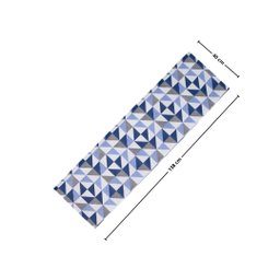 Passadeira Jacquard Antiderrapante Geométrica Azul - 3