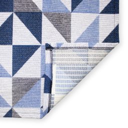 Passadeira Jacquard Antiderrapante Geométrica Azul - 4