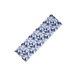 Passadeira Jacquard Antiderrapante Geométrica Azul - 1