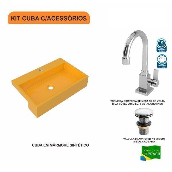 Kit Cuba XRT55 com Torneira Luxo 1195 e Válvula Click 1 Polegada G Compace - 3