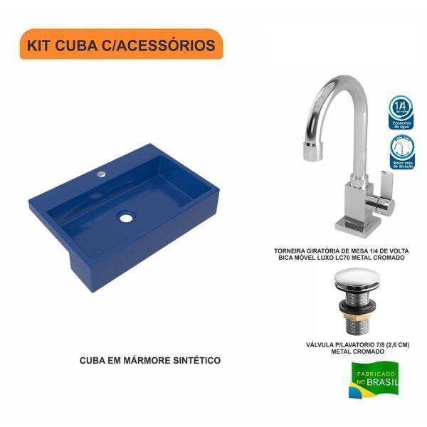 Kit Cuba XRT55 com Torneira Luxo 1195 e Válvula Click 1 Polegada G Compace - 3