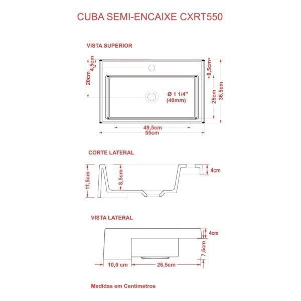 Kit Cuba XRT55 com Torneira Luxo 1195 e Válvula Click 1 Polegada G Compace - 6