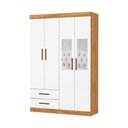 Ver imagem 3 de Guarda Roupa Casal Lu 4 Portas 2 Gav. Espelho Carioca Móveis Cinamomo Branco