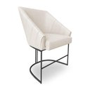 Ver imagem 2 de Kit 4 Poltronas Luxo Alana Linho Bege Base Ferro Preto - Pallazio