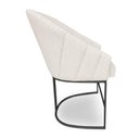 Ver imagem 5 de Kit 4 Poltronas Luxo Alana Linho Bege Base Ferro Preto - Pallazio
