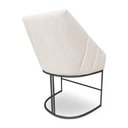 Ver imagem 6 de Kit 4 Poltronas Luxo Alana Linho Bege Base Ferro Preto - Pallazio