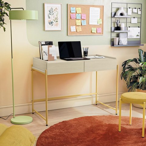 Mesa Escrivaninha 110cm Sync Mostarda/Oasis Kappesberg