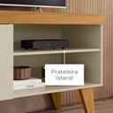 Ver imagem 7 de Rack Bancada para TV até 43" Sala Doca 1 Porta 1 Prateleira e Pés Usinados Cumaru Opala Madetec