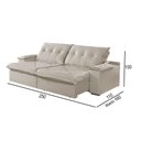 Ver imagem 3 de Sofá 4 Lugares Retrátil e Reclinável Martins M-163 Veludo Creme