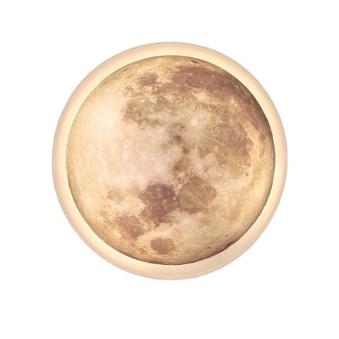 Quadro Luminoso Led Lua Cheia 50 Cm Bgplasticos Bgpc Branco Quente