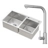 Kit Cuba Dupla Gourmet Nápoles Aço Inox 304 e Torneira Gourmet Toronto Aço Inox Goldenx - 1