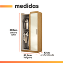 Ver imagem 3 de Modulo de Guarda Roupas Canto para Quarto Madrid Maxel