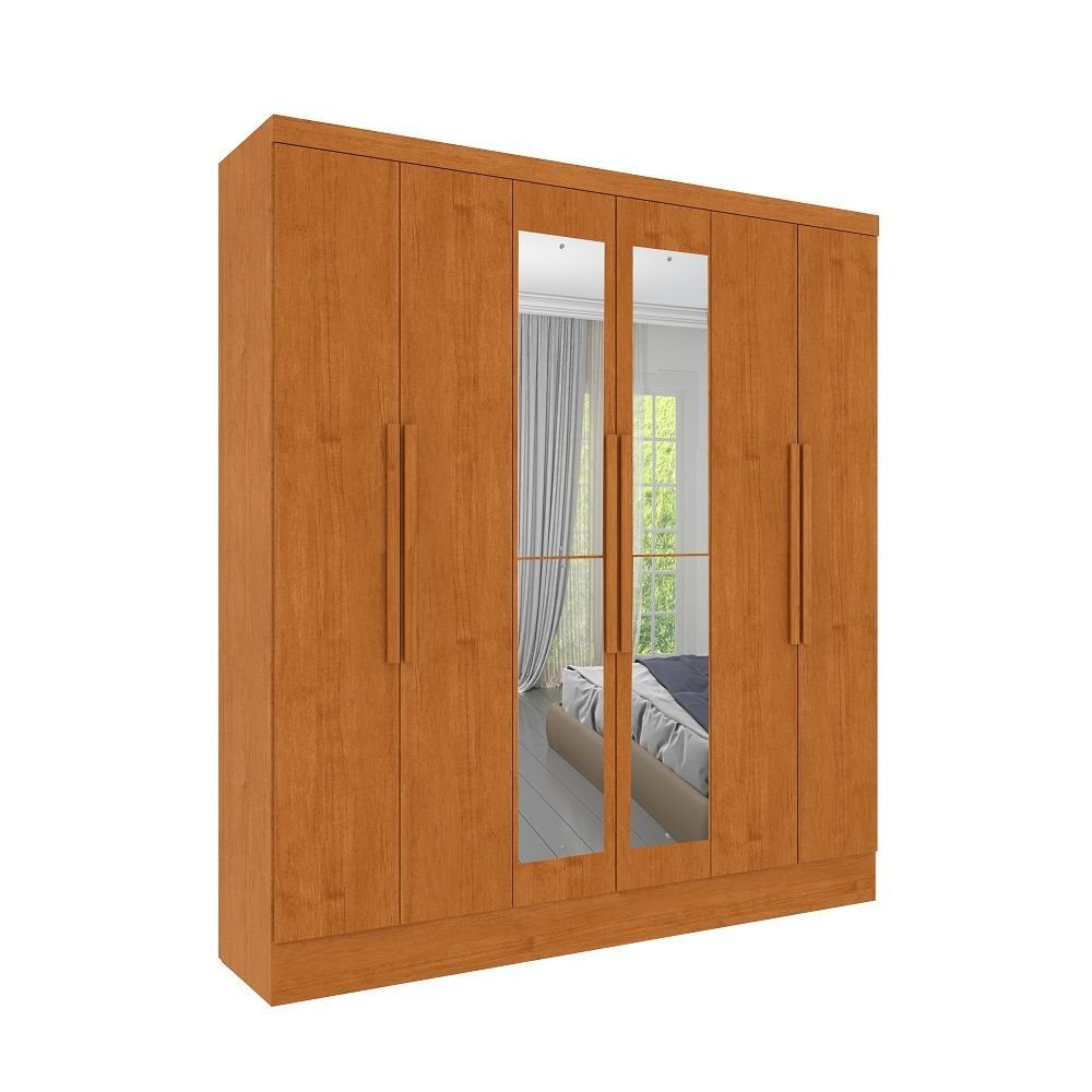Guarda Roupa Casal ou Solteiro com Espelho 06 Portas 04 Gavetas