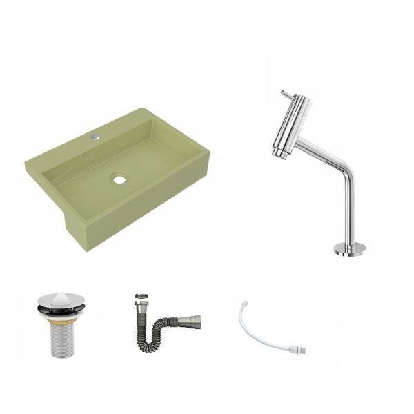 Kit Cuba XRT55 com Torneira Pratika 1060 e Válvula 1" com Sifão Cromado e Flexível Compace - 2