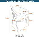 Ver imagem 5 de Kit 4 Cadeiras Biella Estrutura em Aço Estofado em Poliuretano Preto Fratini