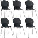 Ver imagem 1 de Kit 06 Cadeiras para Sala de Jantar Cozinha Mond F02 Base Aço Branco Preto - Lyam Decor