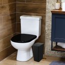 Ver imagem 2 de Assento Vaso Sanitário Slim Almofadado Preto + Lixeira Preta 8l com Tampa Click