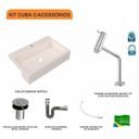 Ver imagem 3 de Kit Cuba Xrt55 Torneira Pratika 1060 Metal e Válvula Click 1 Polegada B Sifão Flexível Cromado Compa