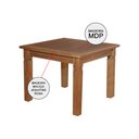 Ver imagem 3 de Mesa de Jantar Quadrada Madeira Maciça Rústica 80cm Estela Pés Diamante - Castanho