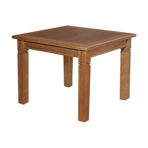 Mesa de Jantar Quadrada Madeira Maciça Rústica 80cm Estela Pés Diamante - Castanho