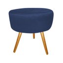 Ver imagem 5 de Kit Namoradeira + 2 Poltronas Decorativa Nina + Puff Redondo Suede Azul Marinho Pés Madeira Mz Decor