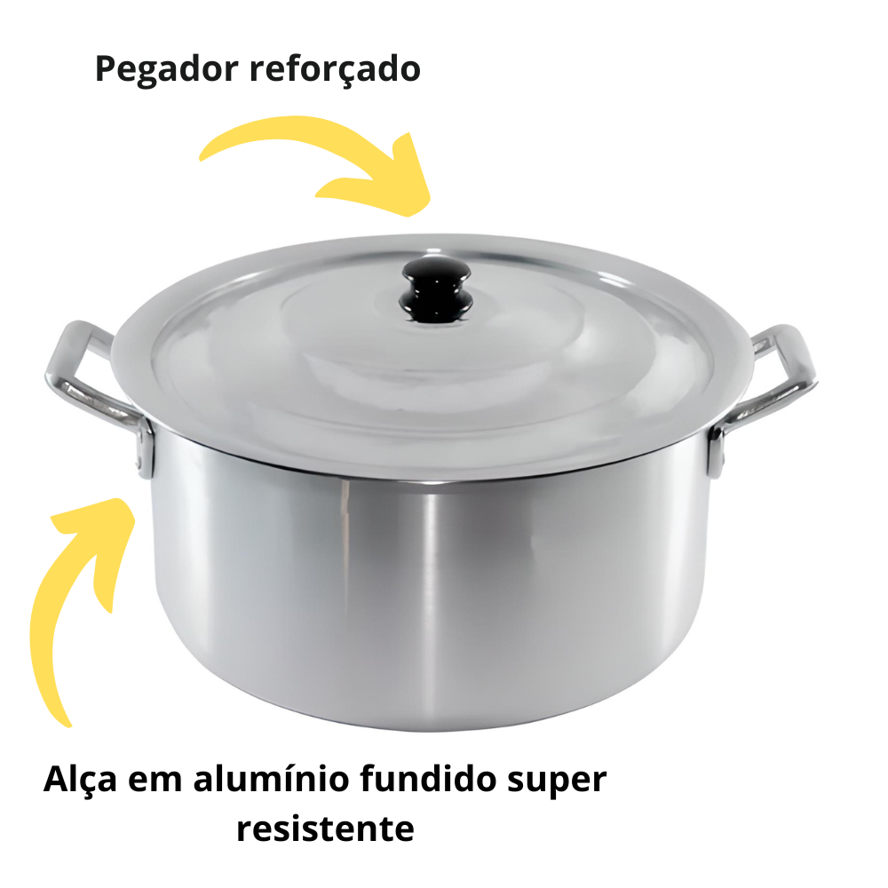 Jogo de Panela Feijoada Caldo Alumínio 3 Peças Industrial - 3