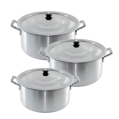 Jogo de Panela Feijoada Caldo Alumínio 3 Peças Industrial