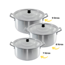 Ver imagem 4 de Jogo de Panela Feijoada Caldo Alumínio 3 Peças Industrial