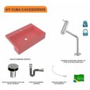 Ver imagem 3 de Kit Cuba Xrt55 Torneira Pratika 1060 Metal e Válvula Click 1 Polegada B Sifão Flexível Cromado Compa