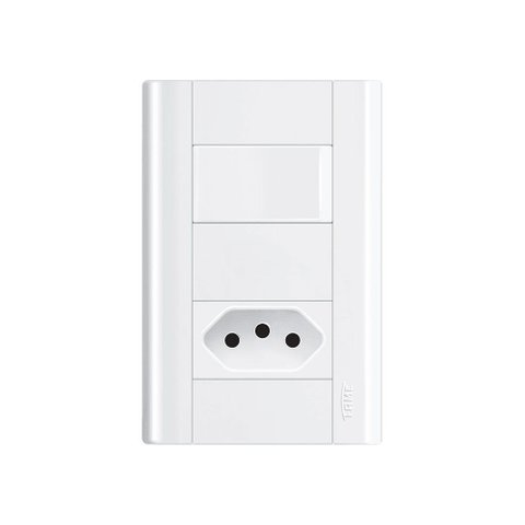 Interruptor Simples e Tomada 2p+t 10a Fame Modulare com Placa 4x2