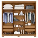 Ver imagem 2 de Guarda Roupa Casal Confort 3 Portas 4 Gavetas Cinamomo Fosco - Zanzini