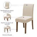Ver imagem 3 de Conjunto com 2 Cadeiras Estofada Sala de Jantar Trieste Siena Cedro / Areia Dobuê Cedro