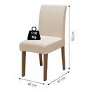 Ver imagem 4 de Conjunto com 2 Cadeiras Estofada Sala de Jantar Trieste Siena Cedro / Areia Dobuê Cedro