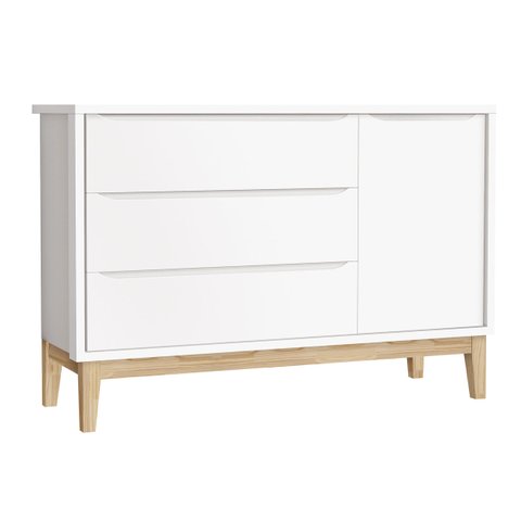 Cômoda Sapateira Classic New Branco Fosco com Natural - Reller