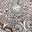 Ver imagem 2 de Calendário Asteca Decorativo Em Mdf 30 Cm Branco
