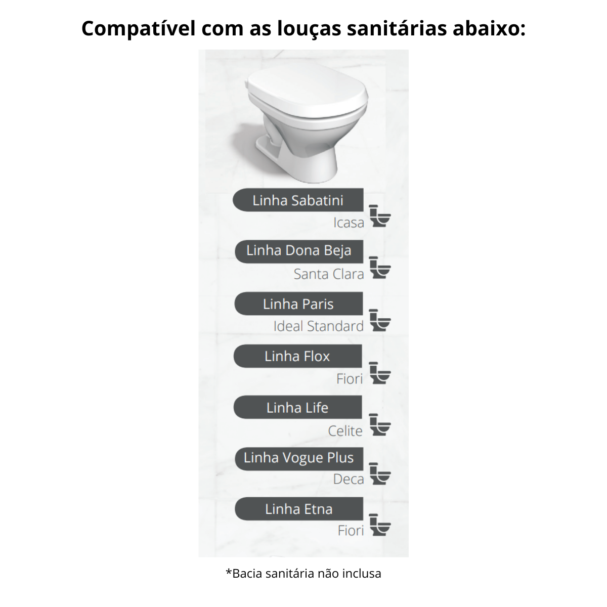 Assento Tampa para Vaso Sanitário Almofadado Compatível Sabatini Perfumado Floral Branco Durín - 3