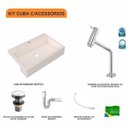 Ver imagem 3 de Kit Cuba Xrt55 Torneira Pratika 1060 Metal e Válvula Click 1 Polegada G Sifão Flexível Pvc Compace