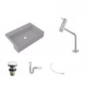 Ver imagem 2 de Kit Cuba Xrt55 Torneira Pratika 1060 Metal e Válvula Click 1 Polegada G Sifão Flexível Pvc Compace